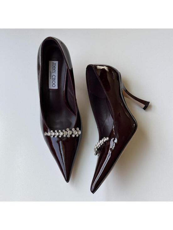 Jimmy Choo Shoes - Jimmy Choo Belinda 90mm Patent Leather Crystal Pumps